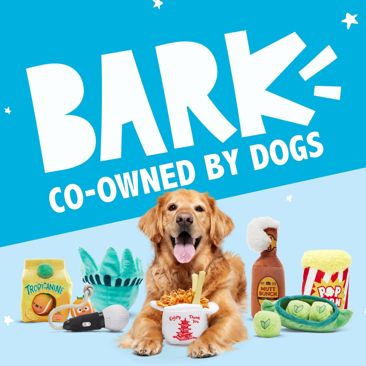 Barkbox 2 in 1 Interactive Plush Dog Toy - Rip and Reveal Dog Toy for Medium, & Large Dogs - Stimulating Squeaky Pet Enrichment and Puppy Toys | Bucket o’Fried Licken