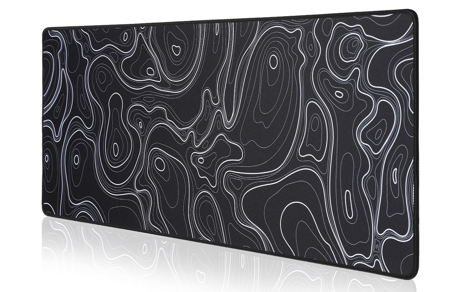 Topographic Map Waterproof Mouse Pad - Extended Contour Mouse Mat for Home and Office, Large Gaming Mousepad Laptop Keyboard Mat with Non-Slip Rubber Base, Stitched Edges (31.50"x11.81"x0.12")