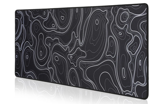 Topographic Map Waterproof Mouse Pad - Extended Contour Mouse Mat for Home and Office, Large Gaming Mousepad Laptop Keyboard Mat with Non-Slip Rubber Base, Stitched Edges (31.50"x11.81"x0.12")