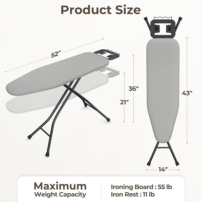 Yaheetech Foldable Ironing Board, Heavy Duty Iron Board