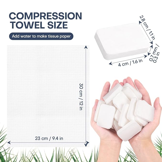 Disposable Face Towels 50 Count Compressed Towel Tablets 12×9 Inch Washcloths