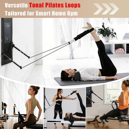 Pilates Loops Compatible with Tonal Machine, Double Loop Soft Lined Pilates Straps with T Lock Adapter, W/Snap Hooks, D-Ring Straps for Home Gym, Yoga, and Strength Training