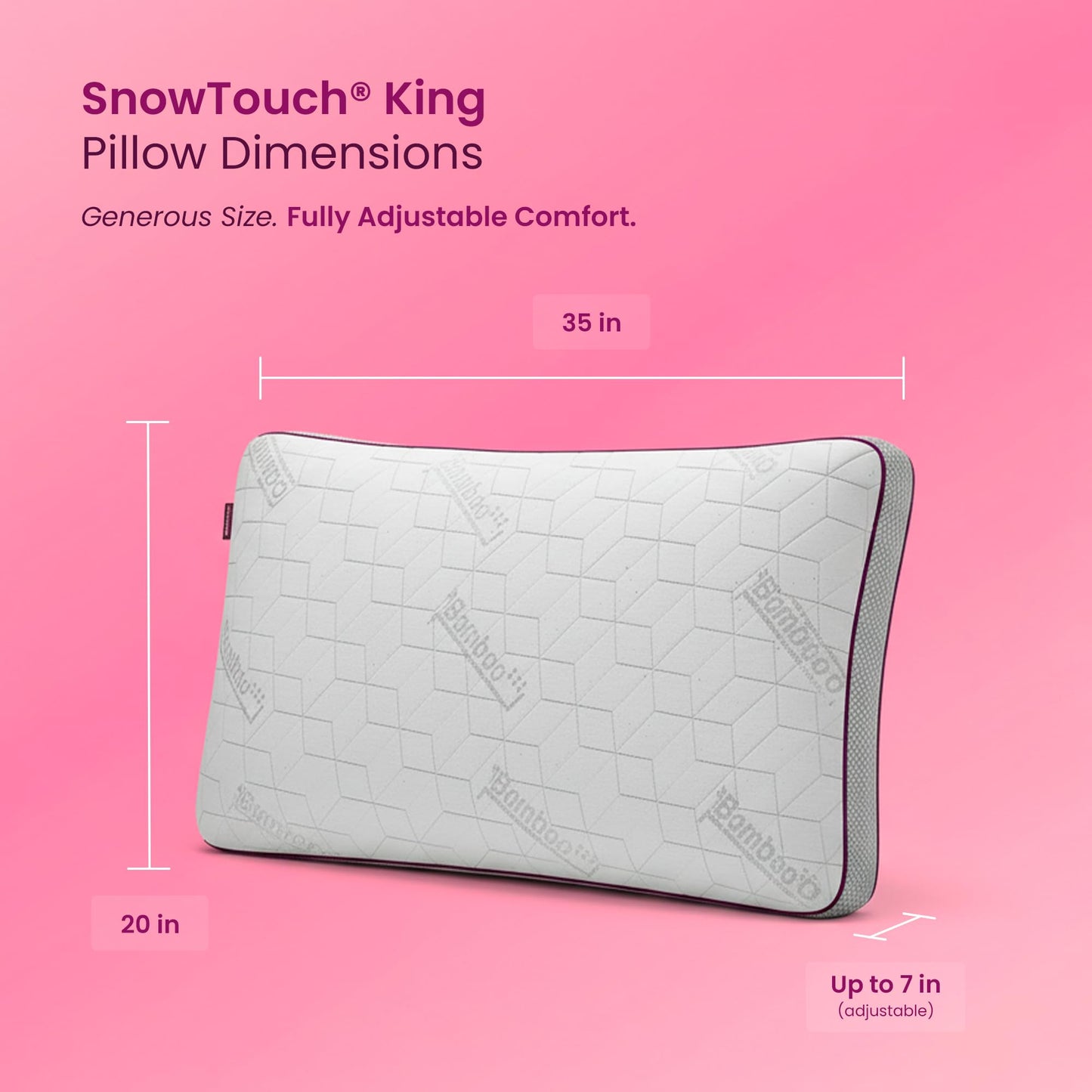 IWS SnowTouch® Adjustable Pillow, Neck Support, Bed Pillows for Sleeping, Gel Cross Cut Memory Foam for Side Sleepers (King (Pack of 1))