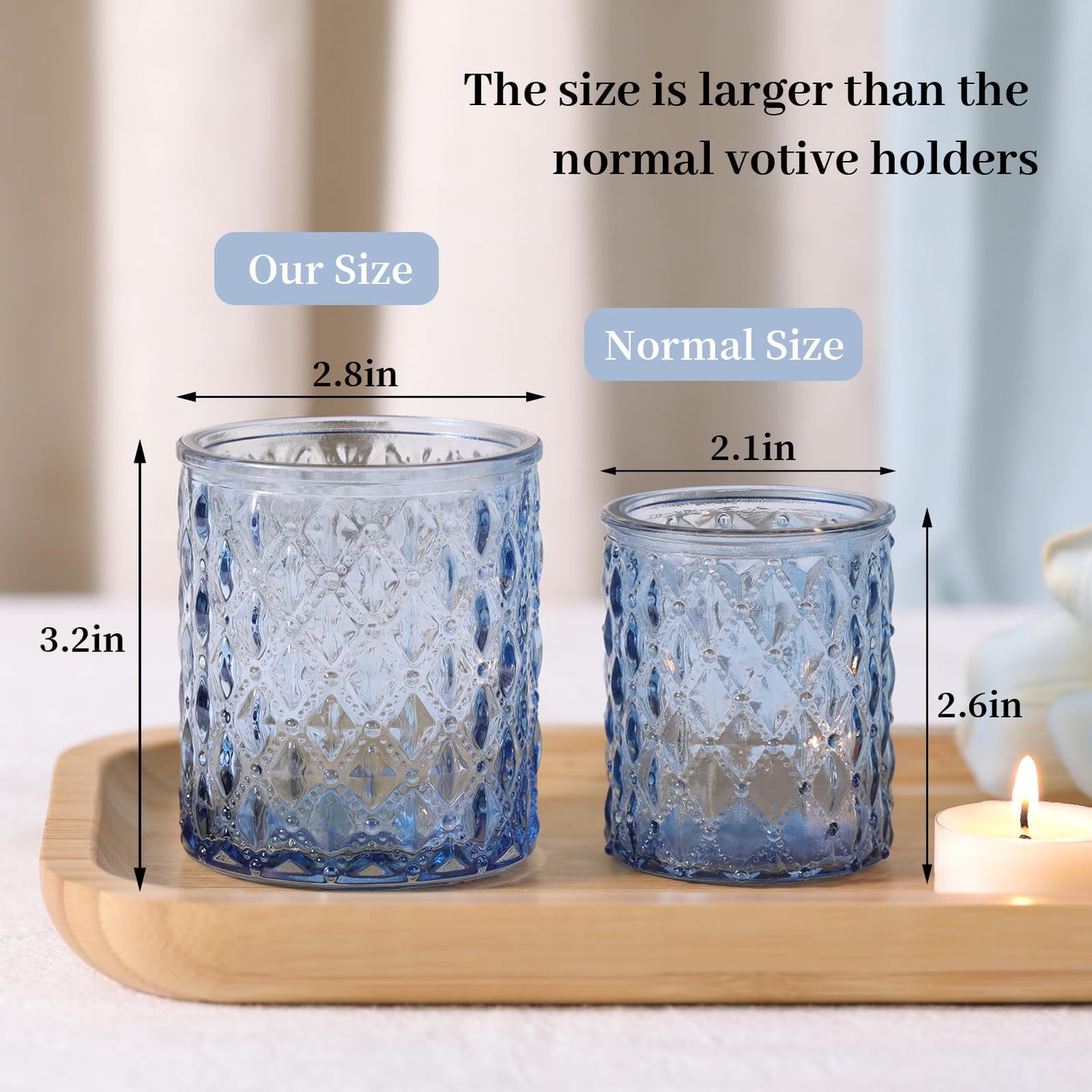 8Pcs Large Votive Candle Holders