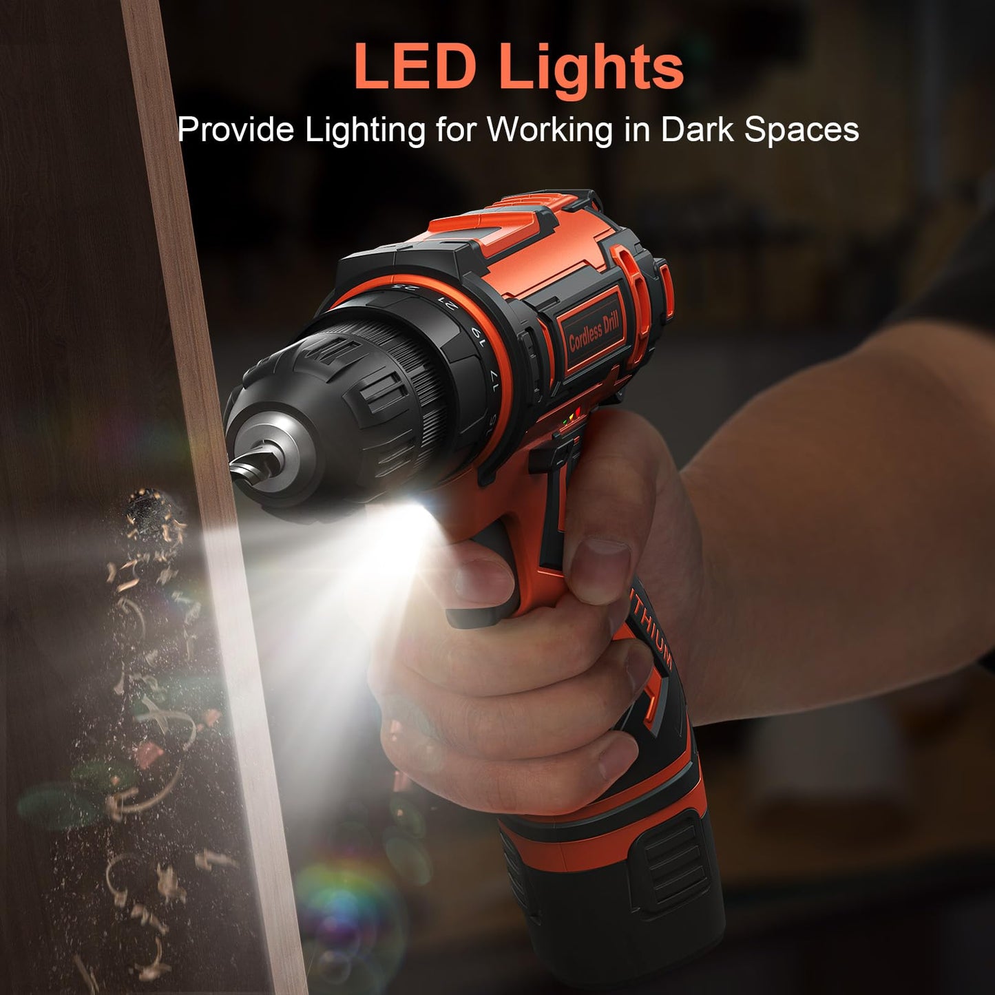 Cordless Drill, 12V Electric Screwdrivers Cordless, Rechargeable Power Mini Combi Drill and Screwdriver Set, 3/8" Keyless Chuck, 42Pcs Accessories, 2000mAh Battery Small Hand Drills Driver DIY Tools