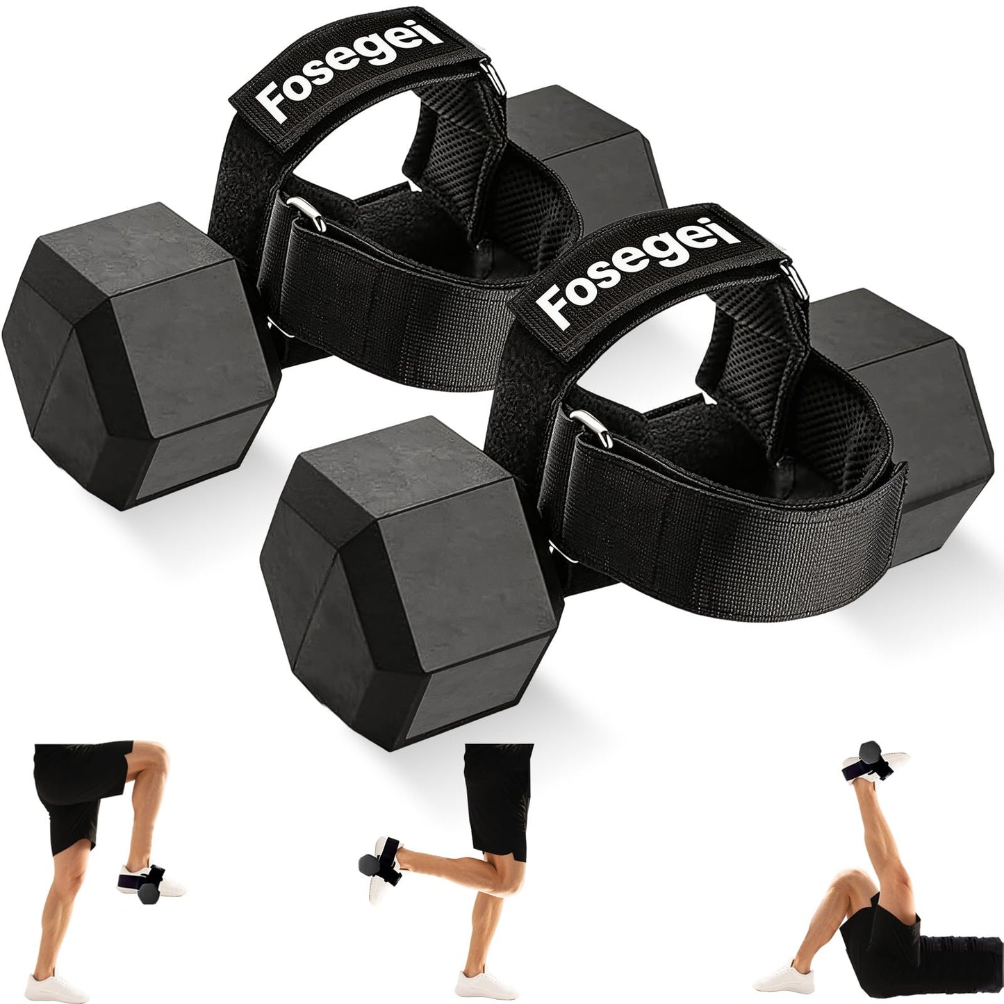 Dumbbell Foot Attachment for Leg Workout, Extension Monkey Foot Dumbbell Attachment Straps for Gym Trainer and Beginners Ankle Strap for Fitness Training