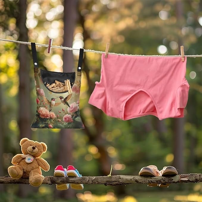 Clothespin Bag, Laundry Hanging Bag Fits Clothes Lines