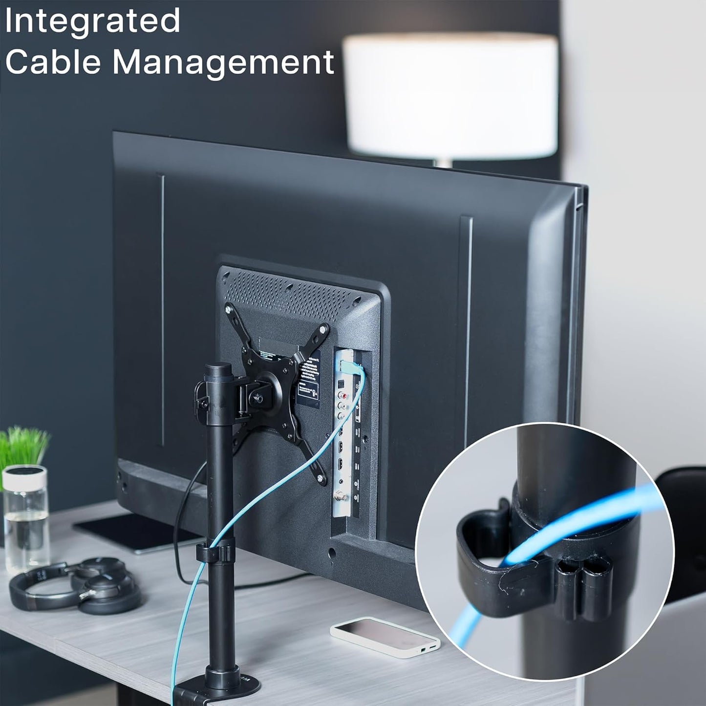 VIVO Ultra Wide Screen TV and Monitor Desk Mount, Adjustable Height and Tilt Stand for Screens up to 42 inches, Black, STAND-V101C