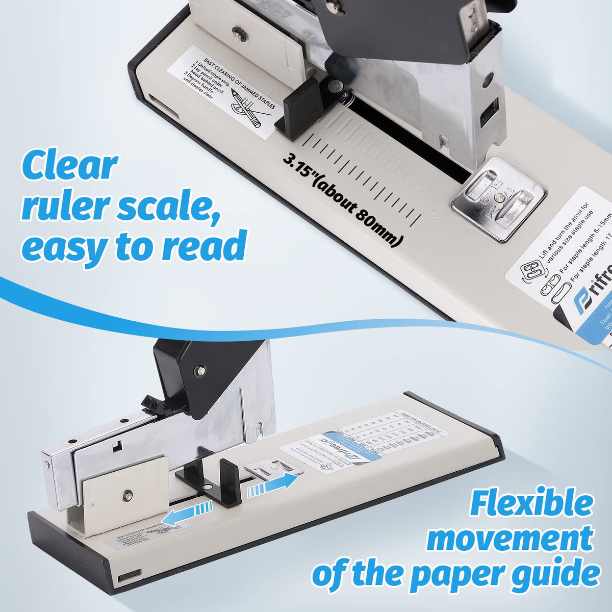 Heavy Duty Stapler - Effortless 240-Sheet Office Stapler with Adjustable Paper Guide, Super Capacity with 4000 Staples