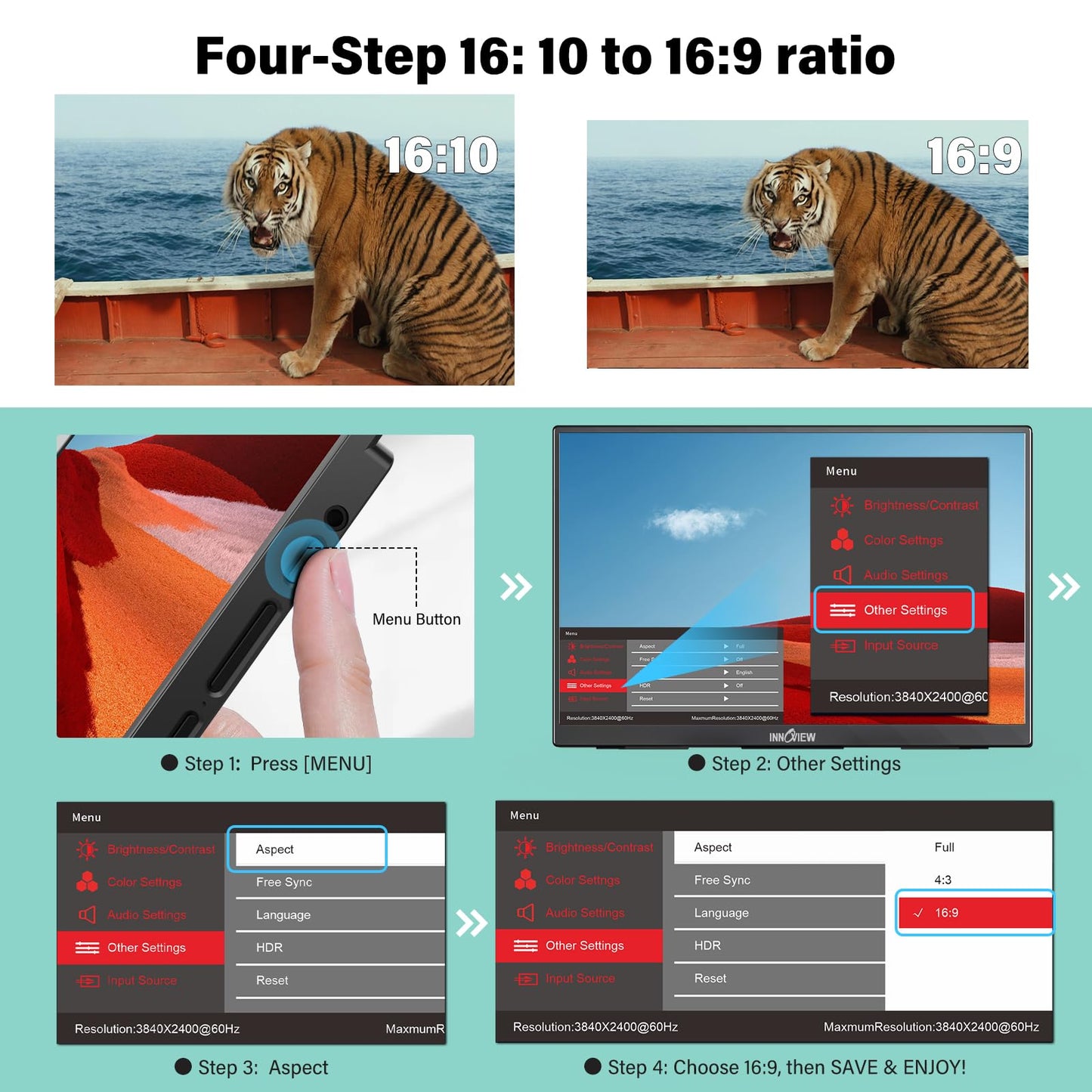 InnoView Portable Monitor Touchscreen 15.6" 1080P 10-Point Touch Screen Monitor Portable with Protective Sleeve Built-in Stand, 1200:1 HDMI USB C Travel Monitors for Laptop, PC, Phone