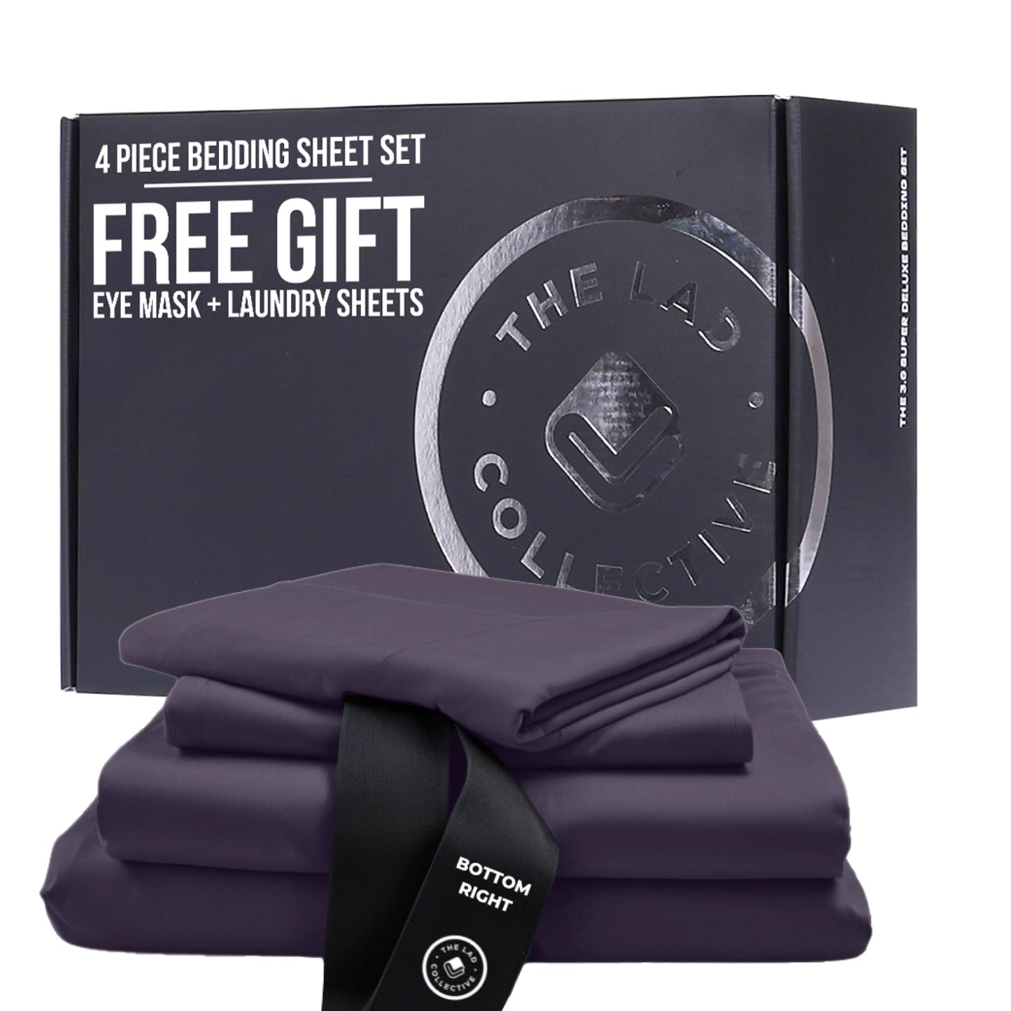 THE LAD COLLECTIVE 3.0 King Bedding Set - King Bedding Sets - 4-Piece Bedset w/Fitted Sheet, Top Sheet & 2 Standard Pillowcases [Duvet Not Included] - Bamboo-Cotton - Yosemite [Charcoal]