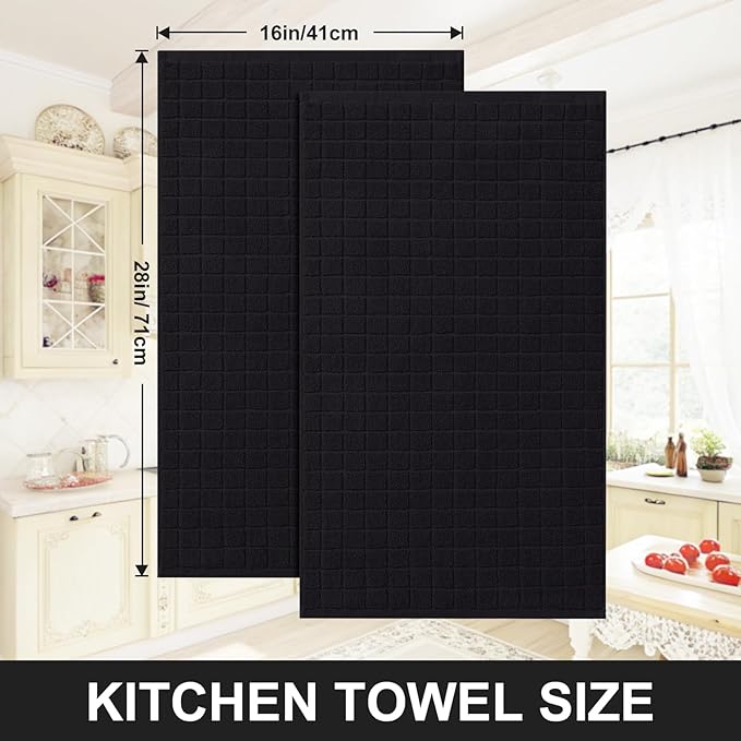 Homaxy Premium Cotton Kitchen Towels 16"x 28", Large Natural Ring Spun 390 GSM
