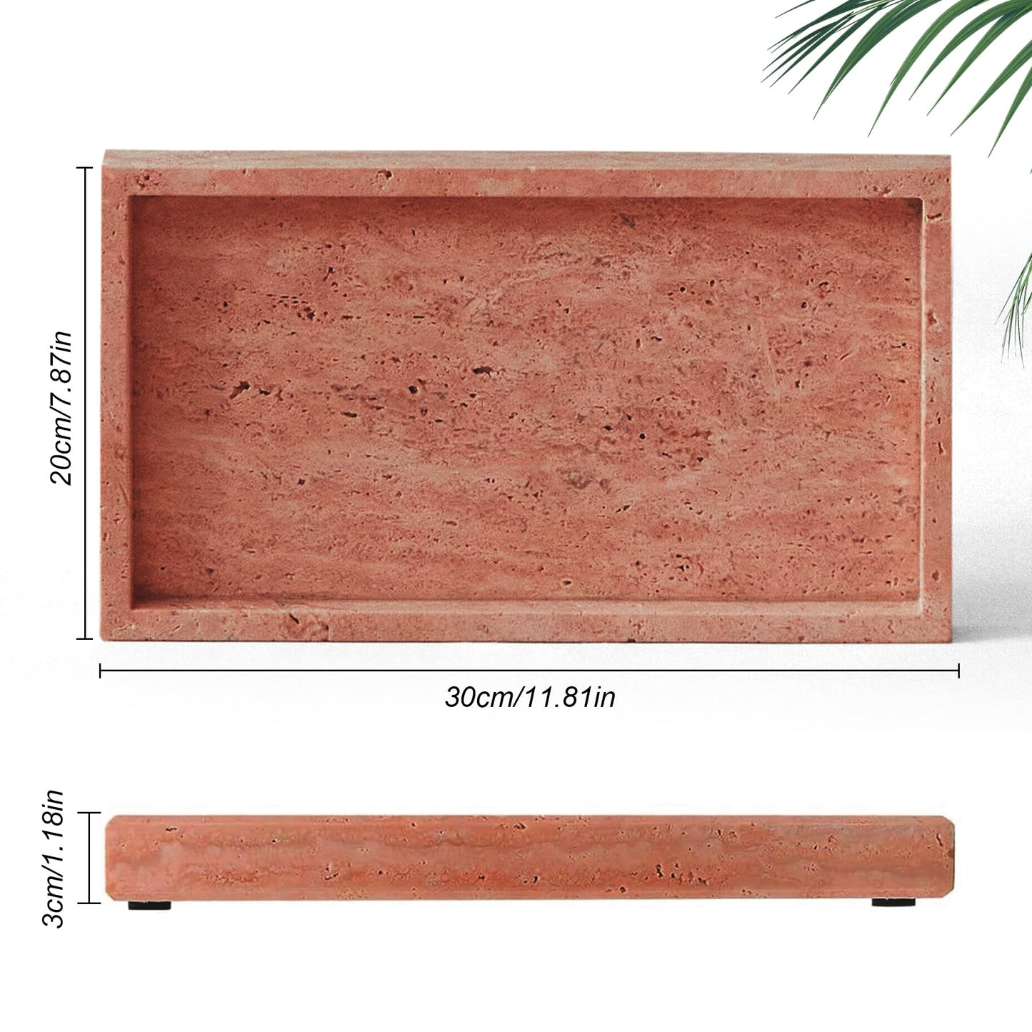 Natural Marble Tray, Stone Tray for Bedroom/Bathroom/Kitchen/Vanity Countertop, Jewelry Tray for Rings Earrings Necklace Bracelet Watch, Room Decor Aesthetic