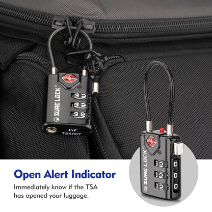 SURE LOCK TSA Compatible Travel Luggage Locks, Inspection Indicator, Easy Read Dials - 2 pack