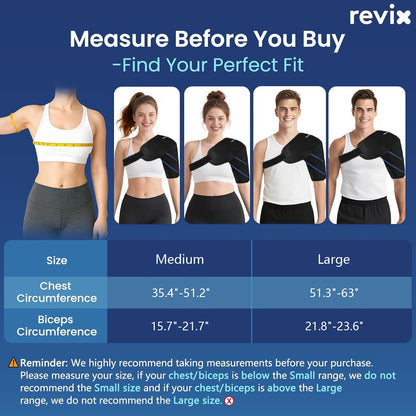 REVIX Shoulder Ice Pack Wrap, Ice Shoulder Brace for Rotator Cuff and Arm, Reusable Gel Cold Therapy Wrap for Discomfort Relief & Muscle Relaxation
