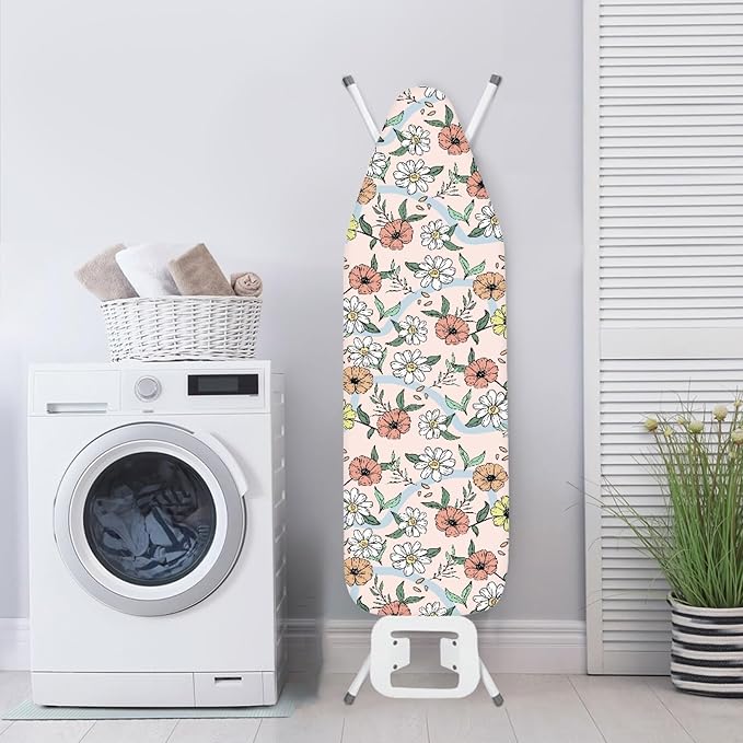Pink Florals Ironing Board Cover and Pad 15x54 Inch