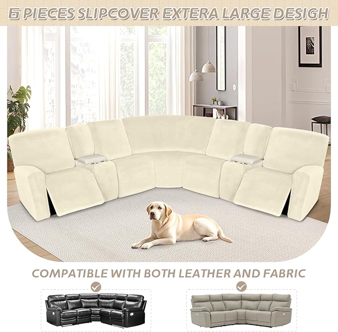 Arfntevss Sectional Recliner Couch Covers Velvet Washable Corner Sectional Sofa