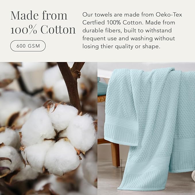 NY Loft 100% Cotton Hand Towel 6 Pack Hand Towel Set | Super Soft & Absorbent