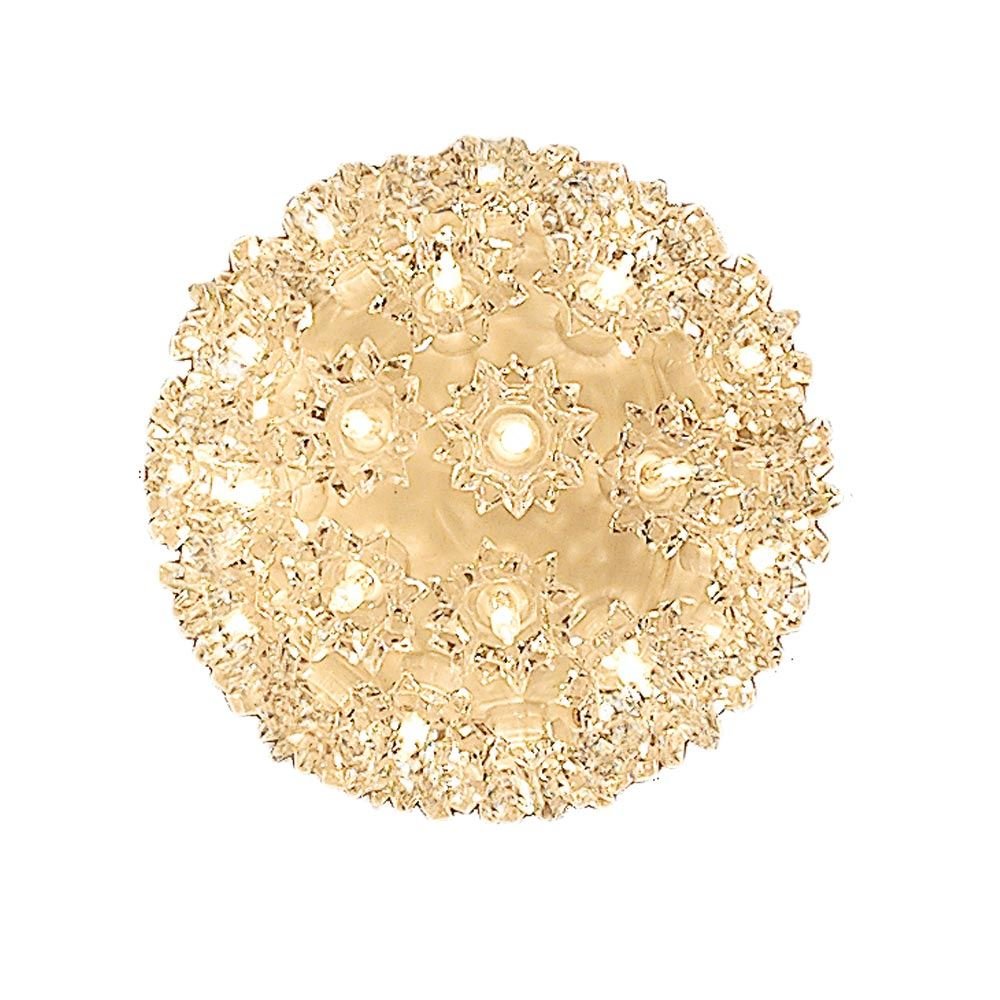 Novelty Lights 6in 50 Light Starlight Sphere, Clear, Ornament Ball Light, 5ft Hanging Cord with S Hook, 12ft Power Cord with Stackable Plug, Commercial Grade