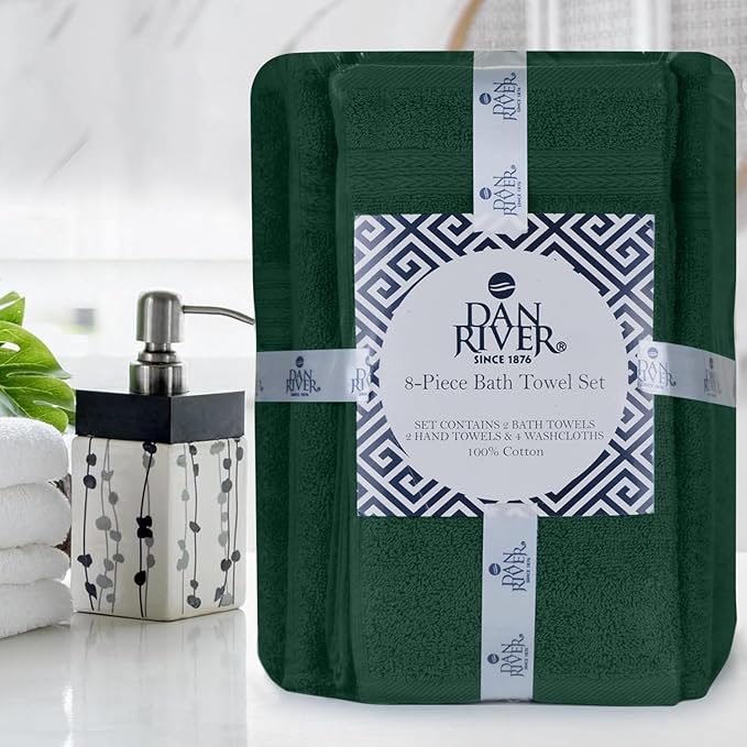 DAN RIVER 8 PC Luxury Bath Towels