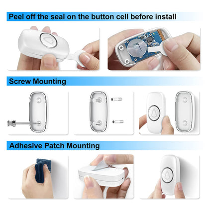 SECRUI Wireless Doorbell, Easy installation, Waterproof, Adjustable Volume, 58 Chimes, Colorful LED, 1000Ft Range, M520+F55, Black