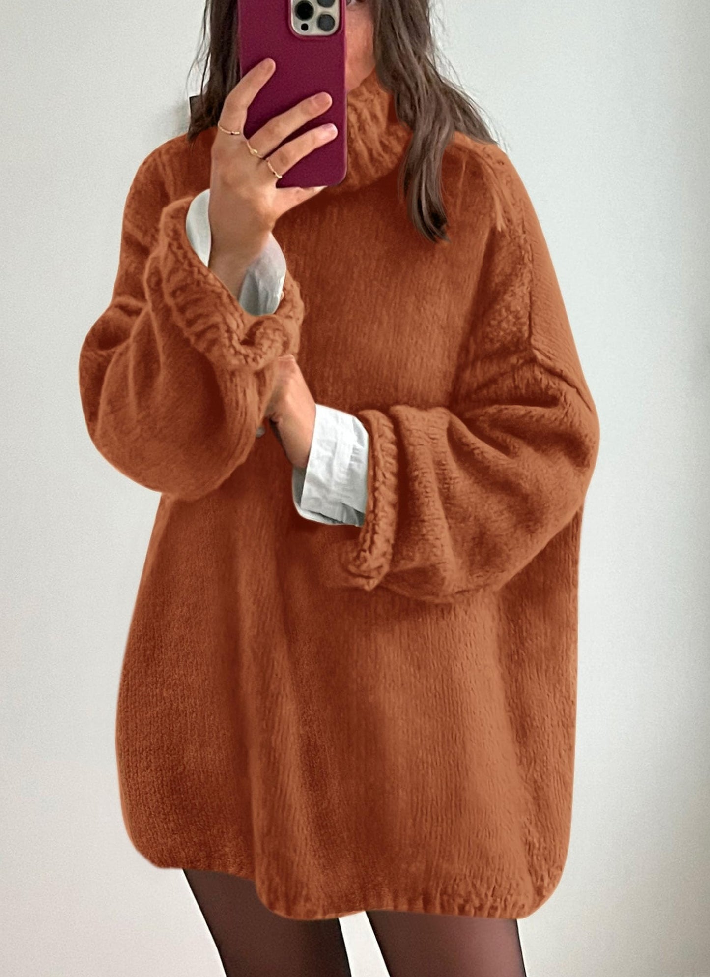 PRETTYGARDEN Oversized Sweaters for Women 2025 Chunky Turtleneck Sweater Fall Clothes Long Sleeve Tops Winter Clothing