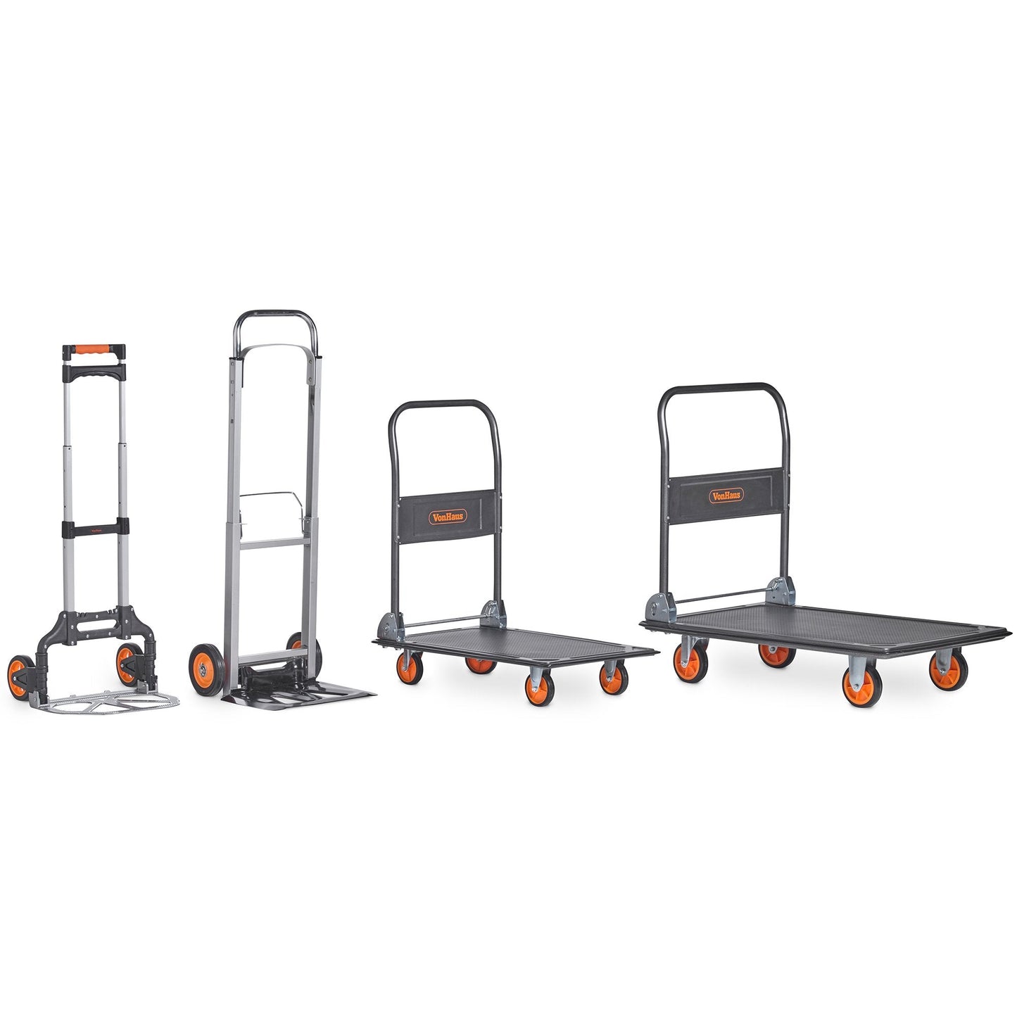 VonHaus Folding Platform Trolley 150kg Capacity - Multi-Functional Heavy Duty Platform Truck on Wheels for Easy Transportation/Heavy Lifting