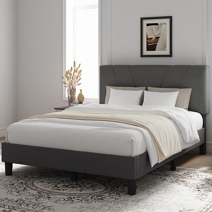 Novilla Full Bed Frame Upholstered Platform Full Size Bed Frame