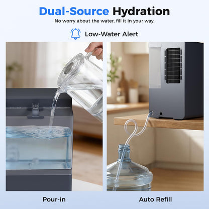 Oylus 3-in-1 Water Dispenser with Ice Maker - Coffee Maker Countertop Bullet Ice Maker with 12H Timer, Hot/Cold/Warm Adjustable Volume Water, K-Cup® Ground Coffee Brewer for Home Office Studio Gift