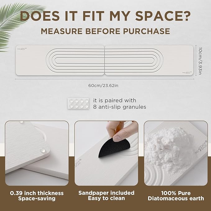 Faucet Mat for Kitchen Sink, Diatomite Stone Drying Sink Protectors, Bathroom