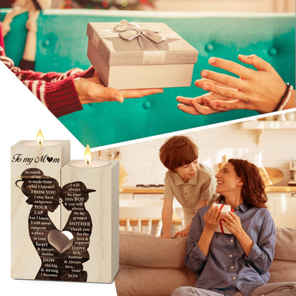 Mum Birthday Gifts, Gift for Mum Candlestick Candle Holder, Mother Presents from Son, Presents for Mummy,Stepmum,Mother in Law on Her Birthday, Heart-shaped