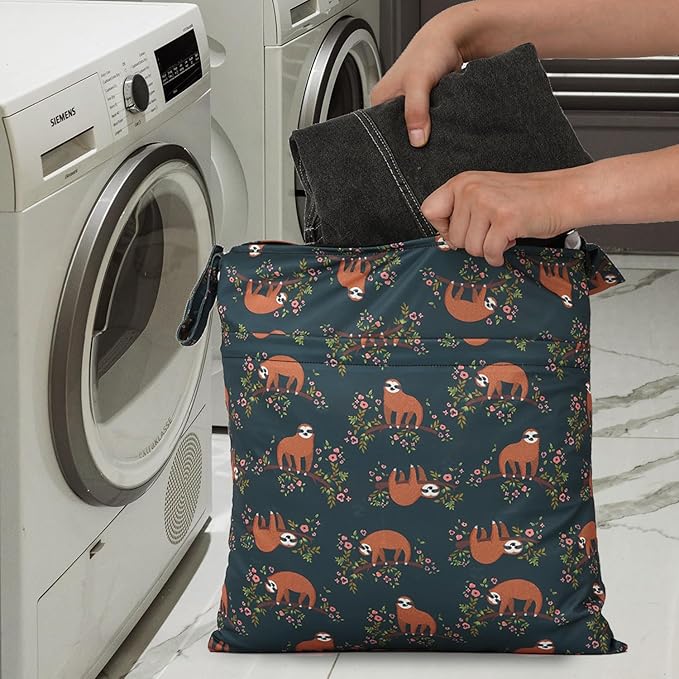 2pcs Travel Waterproof Laundry Bag, Cloth Diaper Wet Dry Bags