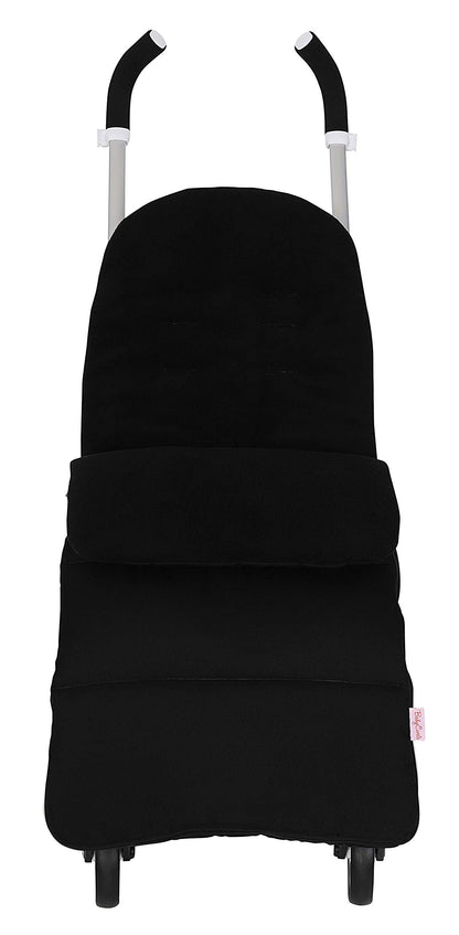Babycurls Fleece Lined Snuggly Cosytoes Footmuff Universal Fitting for Pushchairs Strollers Prams Buggys Baby Joggers 95-100cm Black