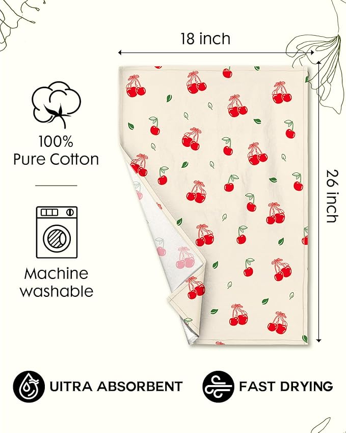 Flour Sack Kitchen Towels Set of 2-18x26 Cotton Dish Towels