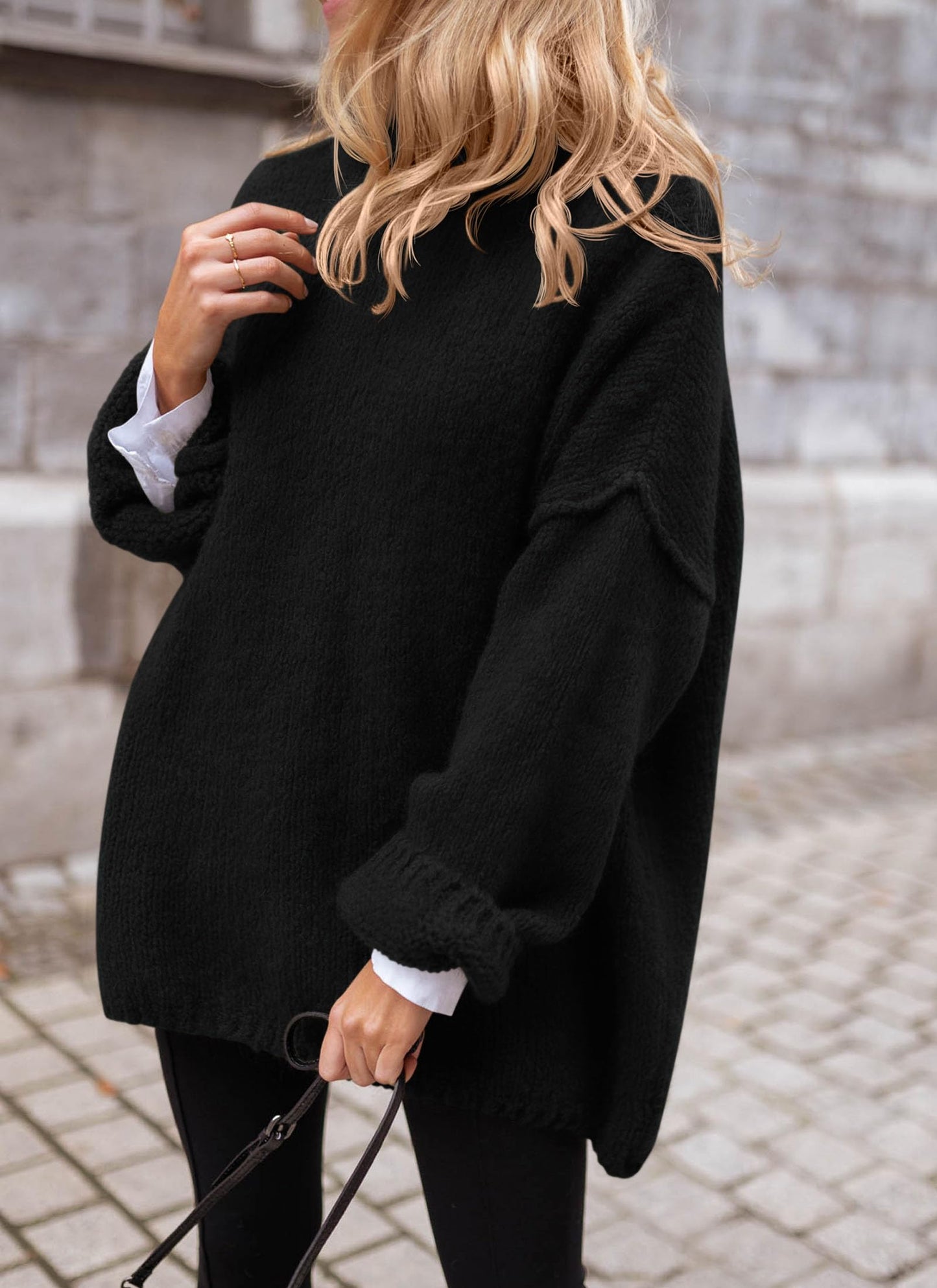 PRETTYGARDEN Oversized Sweaters for Women 2025 Chunky Turtleneck Sweater Fall Clothes Long Sleeve Tops Winter Clothing