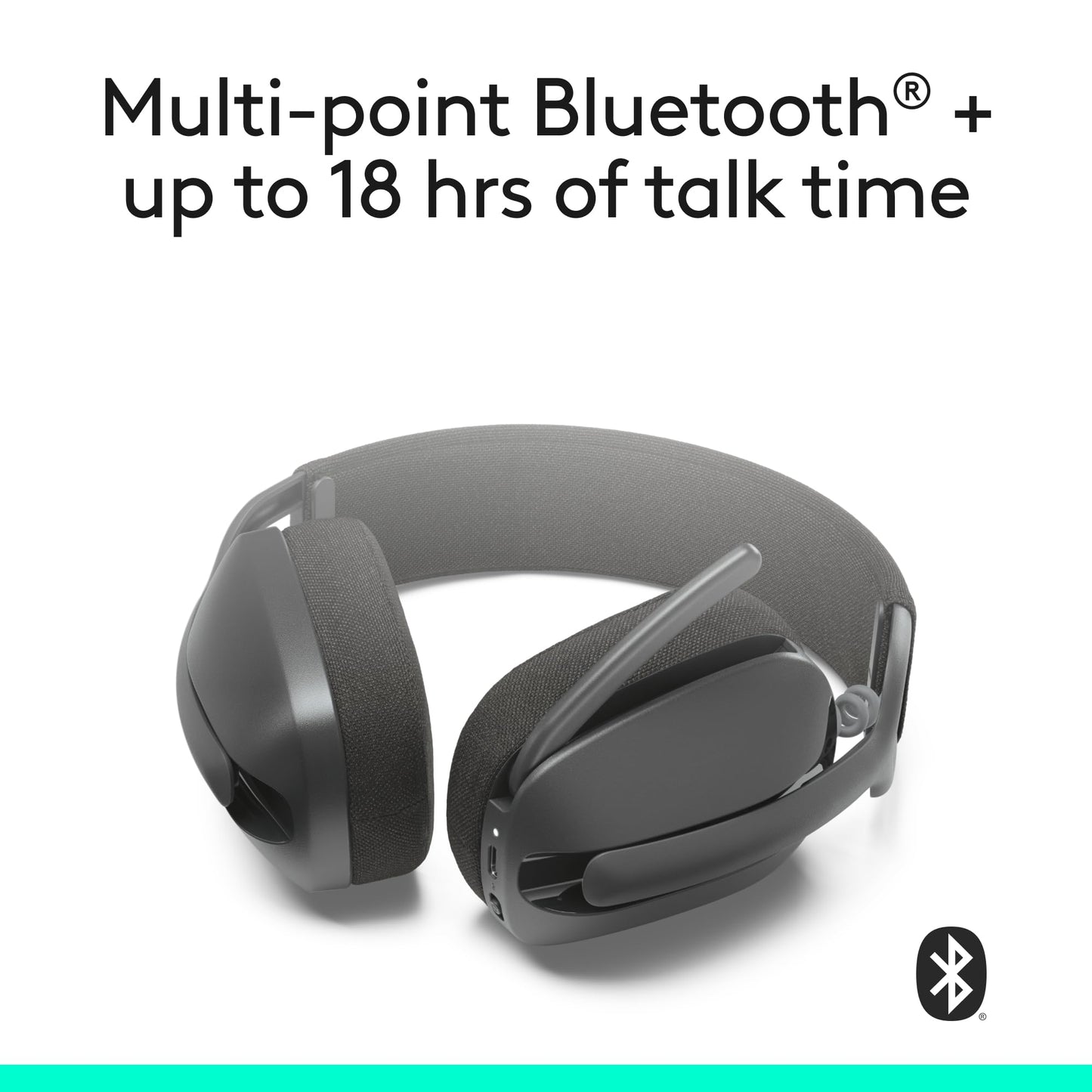 Logitech Zone Vibe 100 Lightweight Wireless Over Ear Headphones with Noise Canceling Microphone, Advanced Multipoint Bluetooth Headset, Works with Teams, Google Meet, Zoom, Mac/PC - Graphite