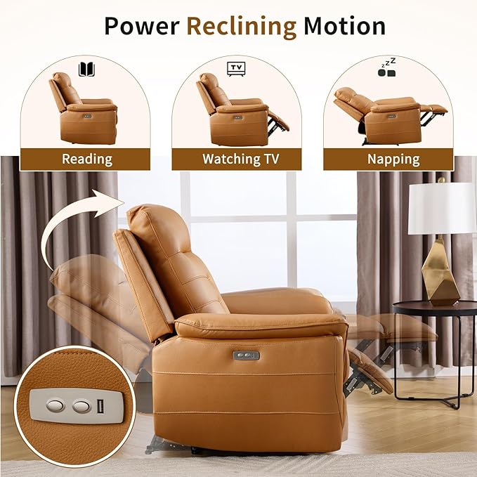 ANJ 3-Piece Faux Leather Power Recliner Sofa Set