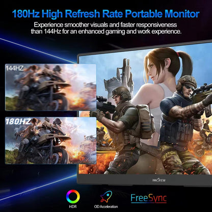 InnoView Portable Monitor 18.5 inch 100HZ 120% sRGB, 1080P FHD IPS Large Portable Monitors for Laptop USB C HDMI HDR Travel Monitor with Kickstand Mac PC Xbox PS4/5 Switch