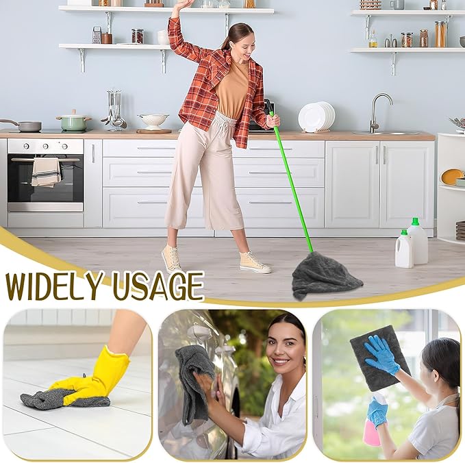 4 Pcs Extra Large Microfiber Cleaning Cloth, Lint and Streak Free