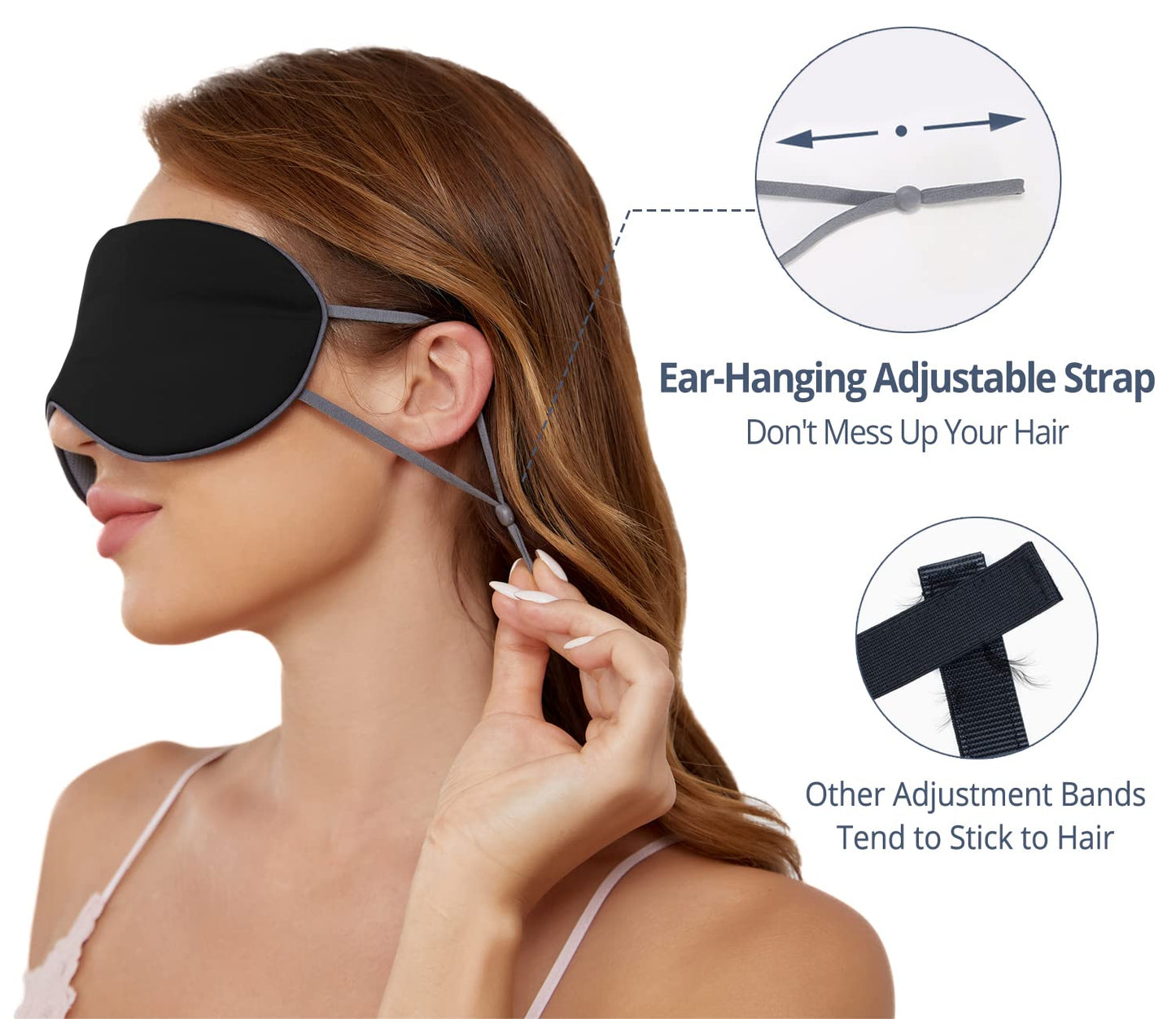 Sleeping Mask 2 Pack, Warm, Cool Double-Sided Use of Sleep Mask, Super Soft Blindfold with Adjustable Strap, Block Out Light, Comfort Sleep Eye Mask for Travel Meditation Nap