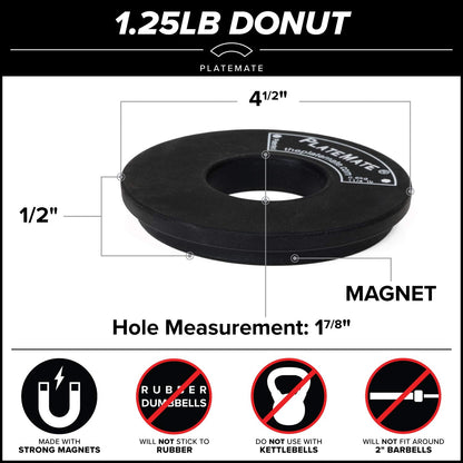 PlateMate Micro Loading 1.25 Pound Donut Weight Plate - 1 Pair