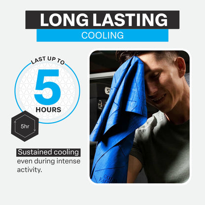 COLD FACTOR Cooling Towels for Sports, Cooling Neck Wraps – Cold Towel for Running, Workout & Outdoor Use, with UPF 50+-Soft, Chill Pad, Reusable Cooling Neck Towel, 13"x29.5" - 1 Pack (Blue)