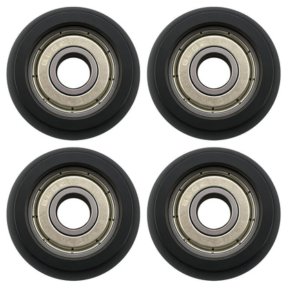 Replacement Roller Wheels Fit for Aero Pilates Reformer Machines Part Easy to Install, Smooth and Quiet Glide (4 Pack, Black)