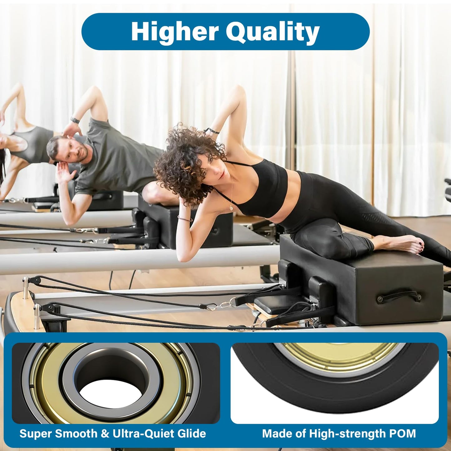10 Pcs Replacement Roller Wheels for Aero Pilates Reformer Machines – Smooth, Quiet Glide, 32mm POM Wheels for Silent and Effortless Movement