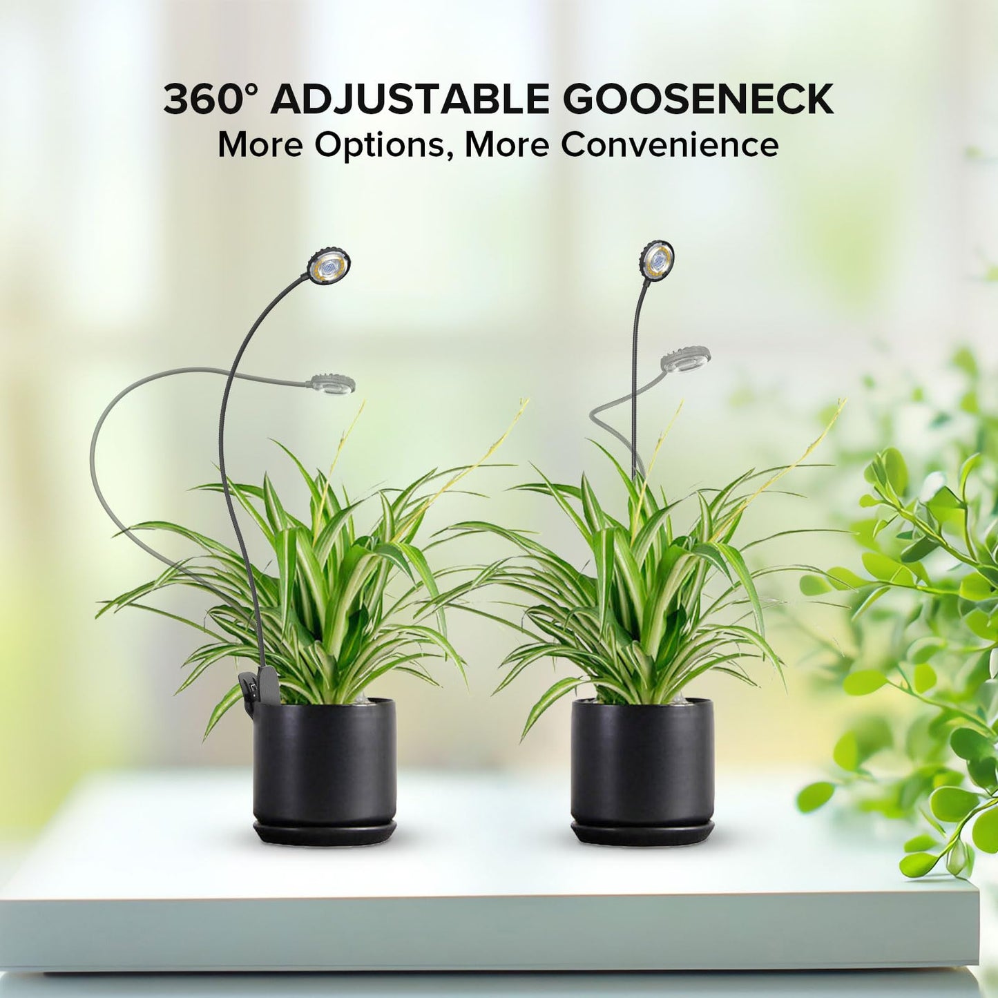 SGLEDs Grow Lights for Indoor Plants, Full Spectrum Plant Grow Lights, 4000K Pot Clip LED Plant Lamps for Indoor Growing with Auto Timer, 4 Dimmable Modes Clip on Light for Succulents 1 Pack