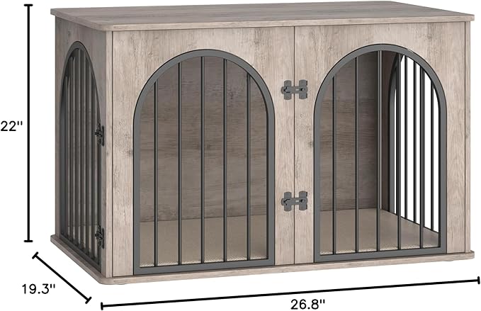 Hzuaneri 26.8'' Wooden Dog Crate Furniture, Indoor Dog Kennel Dogs Cage