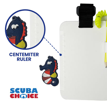 Scuba Choice 6" x 4" Diving Slate with Clip & Graphite Pencil – Waterproof Reusable Underwater Writing Pad for Scuba Diving, Snorkeling, Freediving and Diving Lessons
