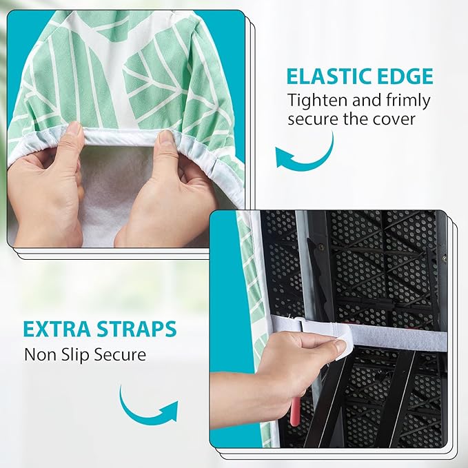 Seiritex Ironing Board Cover and Pad, Standard Size 15 x 54, Thick Padding