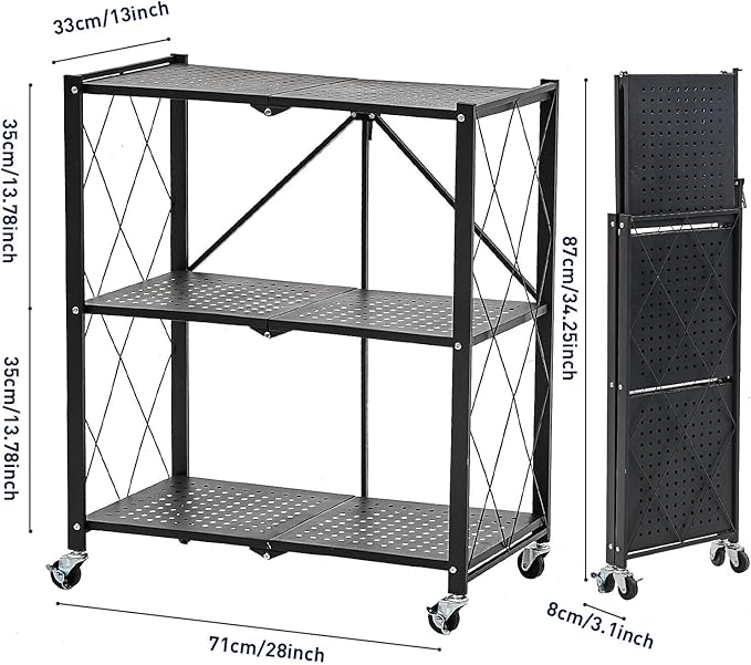 BRIAN & DANY 3-Tier Foldable Storage Shelves