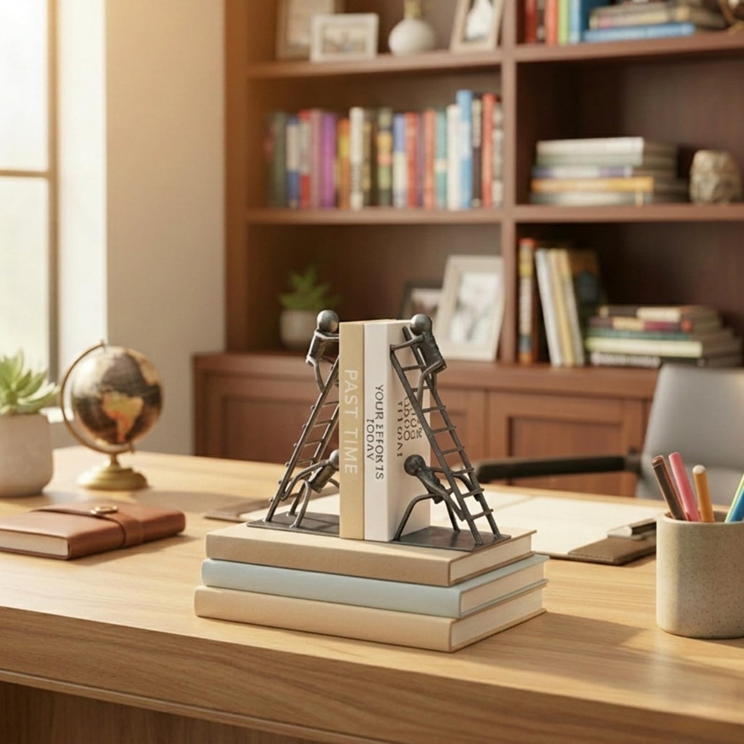 Decorative Bookends for Shelves, Modern Climbing Man Bookends